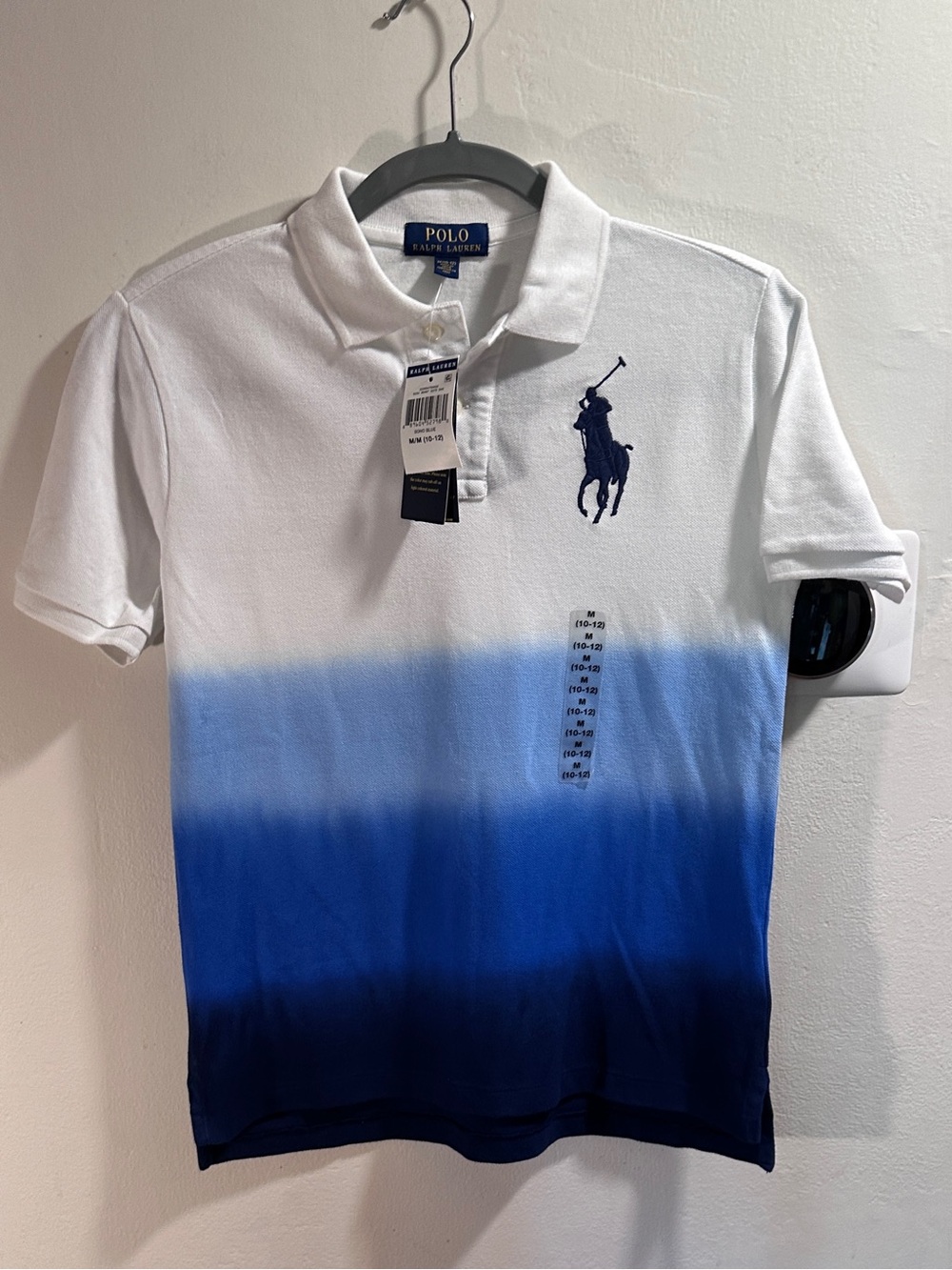 NWT POLO Ralph Lauren Boys Dip-Dye Ombre Polo Big Pony Polo - Size M (10/12)